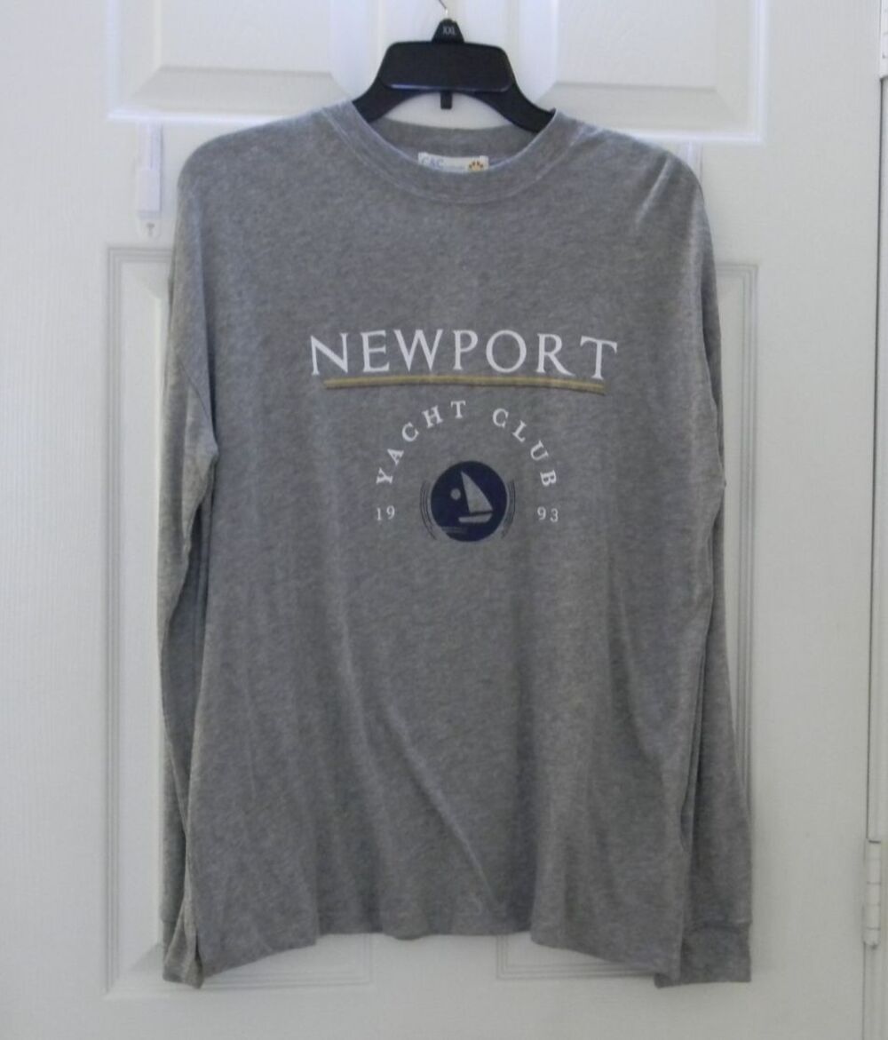 C & C California Long Sleeve Tee Newport Yacht Club Gray Size Small NWT